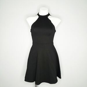 Lulus Lace Back Little Black Fit & Flare Dress LBD